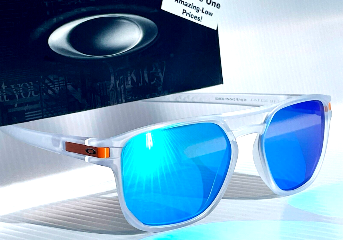 NEW Oakley LATCH BETA Matte Clear POLARIZED Galaxy Blue Lens NEW Oakley LATCH BETA Matte Clear POLARIZED Galaxy Blue Lens