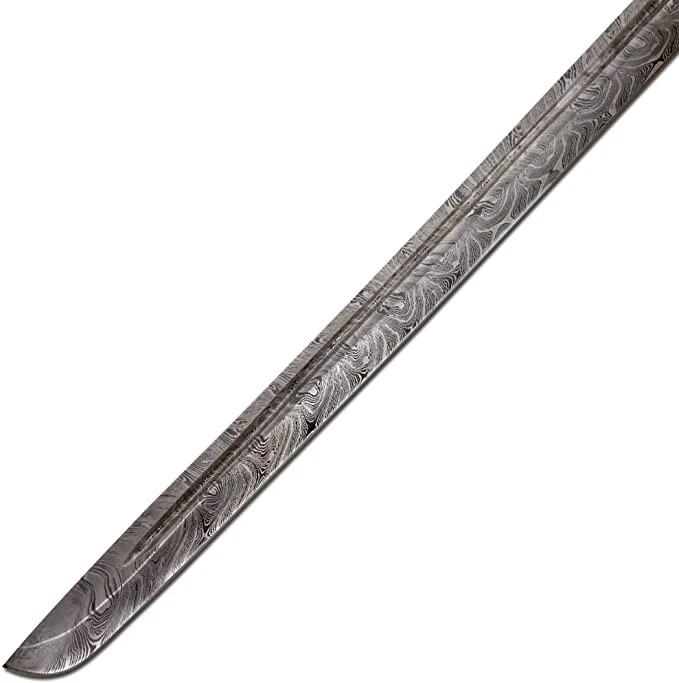 Espada Katana Samurai Katana Vermelha Damasco Full Tang Ninja Japonês 40" - Imagem 3 de 4