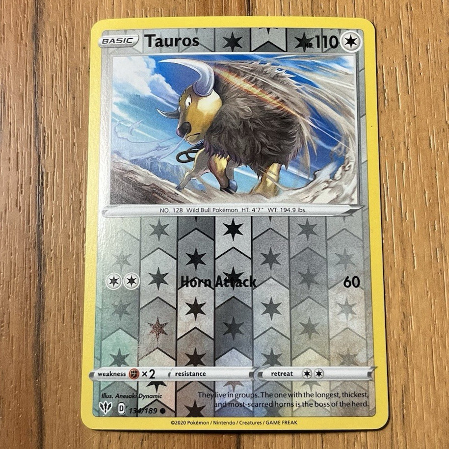 Tauros 134/189 Darkness Ablaze Reverse Holo Rare Pokemon Card NM