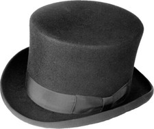 Cilindro 13Cm, Nero, Cappello In Lana Feltro, Dressage, Gotico, OldSchool