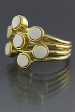 Royal WHITE Genuine BALTIC AMBER Gold Plated Silver Adjustable Ring 4.9g 90425-7