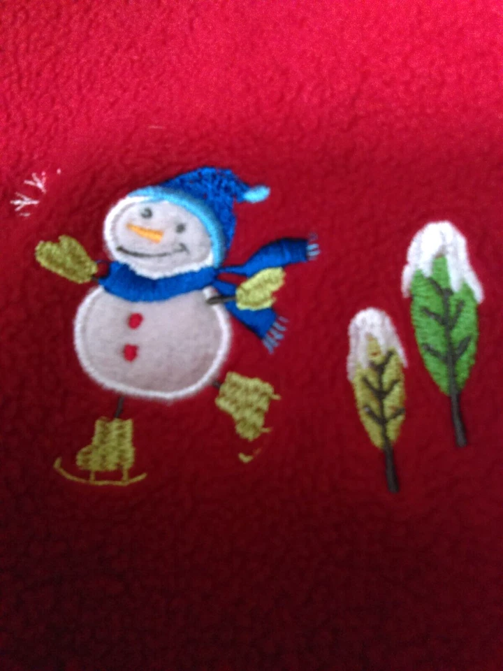 The Children's Place Niña Bata Roja Muñeco de Nieve Polar Capucha con Cinturón Talla M 7/8 Foto 3 de 4