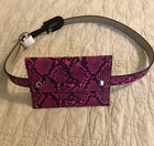 Women's No Boundaries Waist Mini Purse Wallet Belt, Animal Print Pink/black Sz S