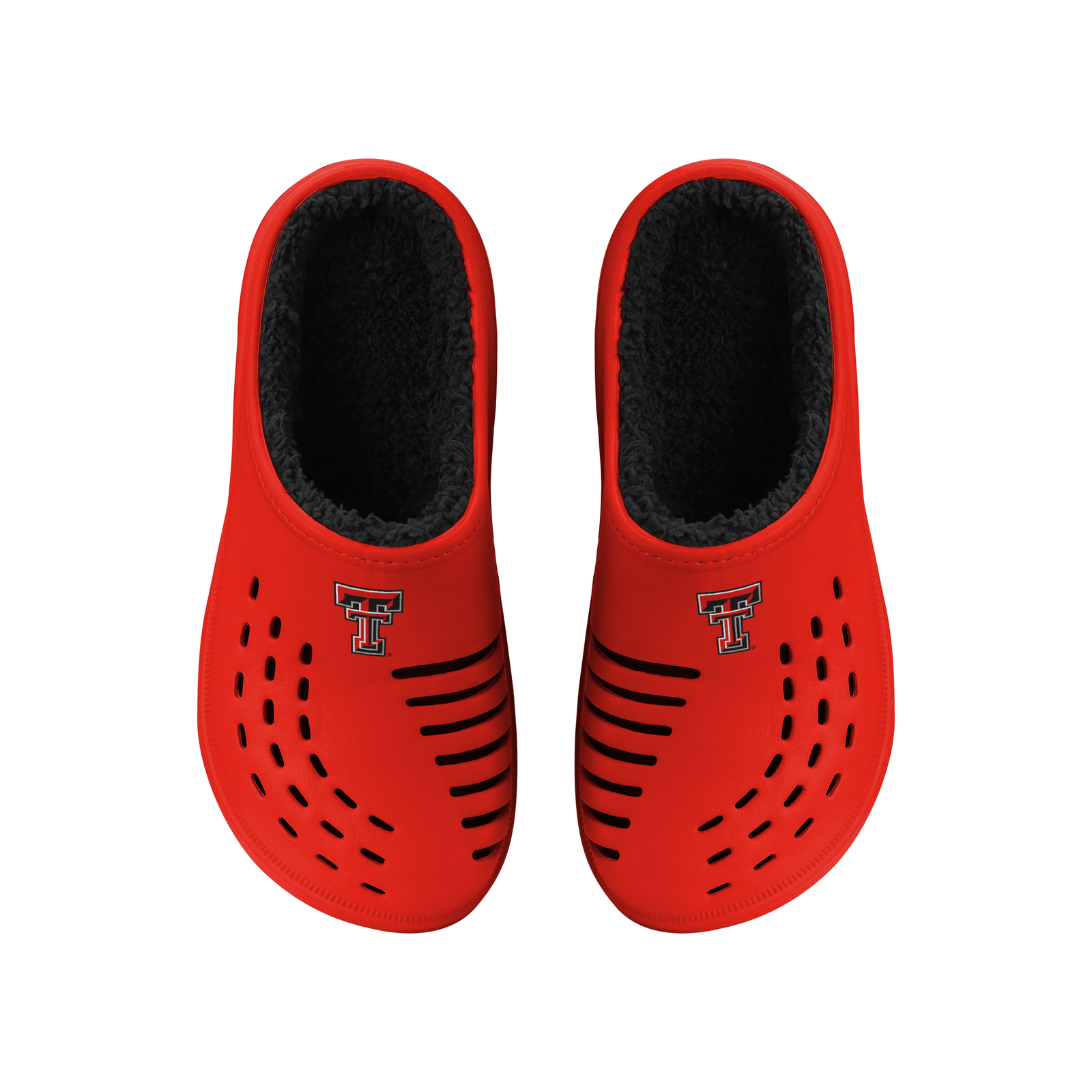 Мужские сабо FOCO NCAA Texan Tech Red Raiders на подкладке из шерпа с большим логотипом