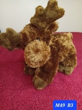 7" Aurora Plush Brown Moose Stuffed Animal Beanbag Toy EUC