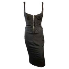 Tom Ford for Gucci F/W 2003 Runway Bustier Corset Silk Black Dress