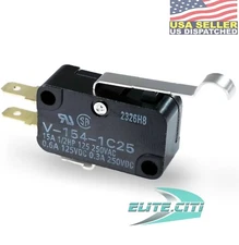 Omron Micro Limit Switch with Curved Tip Lever V-154-1C25 15A 125/250VAC #E66C
