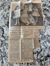 Los Angeles Times article about Phoebe Brockway, May 10, 1953 - Eversharp Pen ad