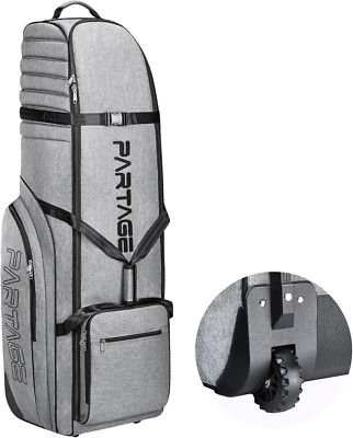 Wheeled Golf Travel Bag - Heavy Duty 900D Oxford Case for Airlines - Black