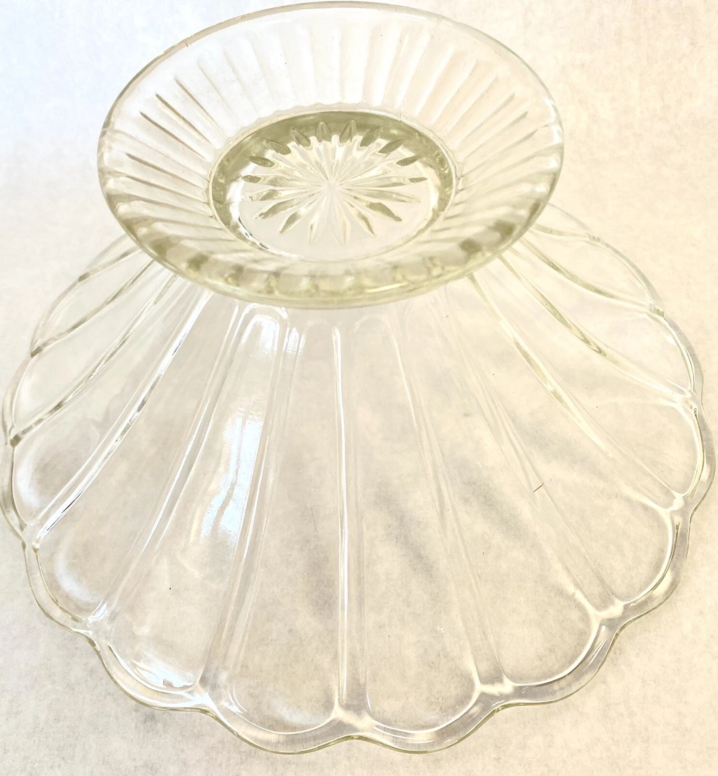 EAPG Flint PRESSED Sandwich GLASS Scalloped 8.5" COMPOTE BOWL DISH