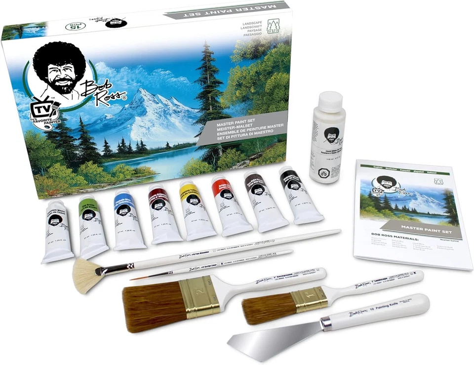 BOB ROSS INC. Bob Ross Master Paint Set 16-teilig Ölfarben und Zubehör