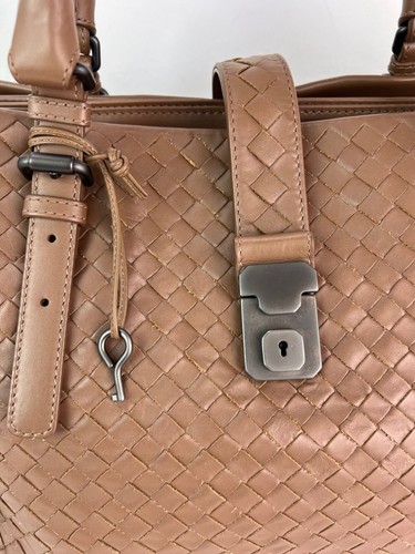 Bottega Veneta Roma Intrecciato Nappa Brown Shoulder Bag Ebay Live - Picture 13 of 13