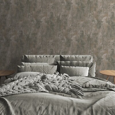 Einfache neutrale Patina Distressed Stein Betonoptik Buchtstruktur Tapete