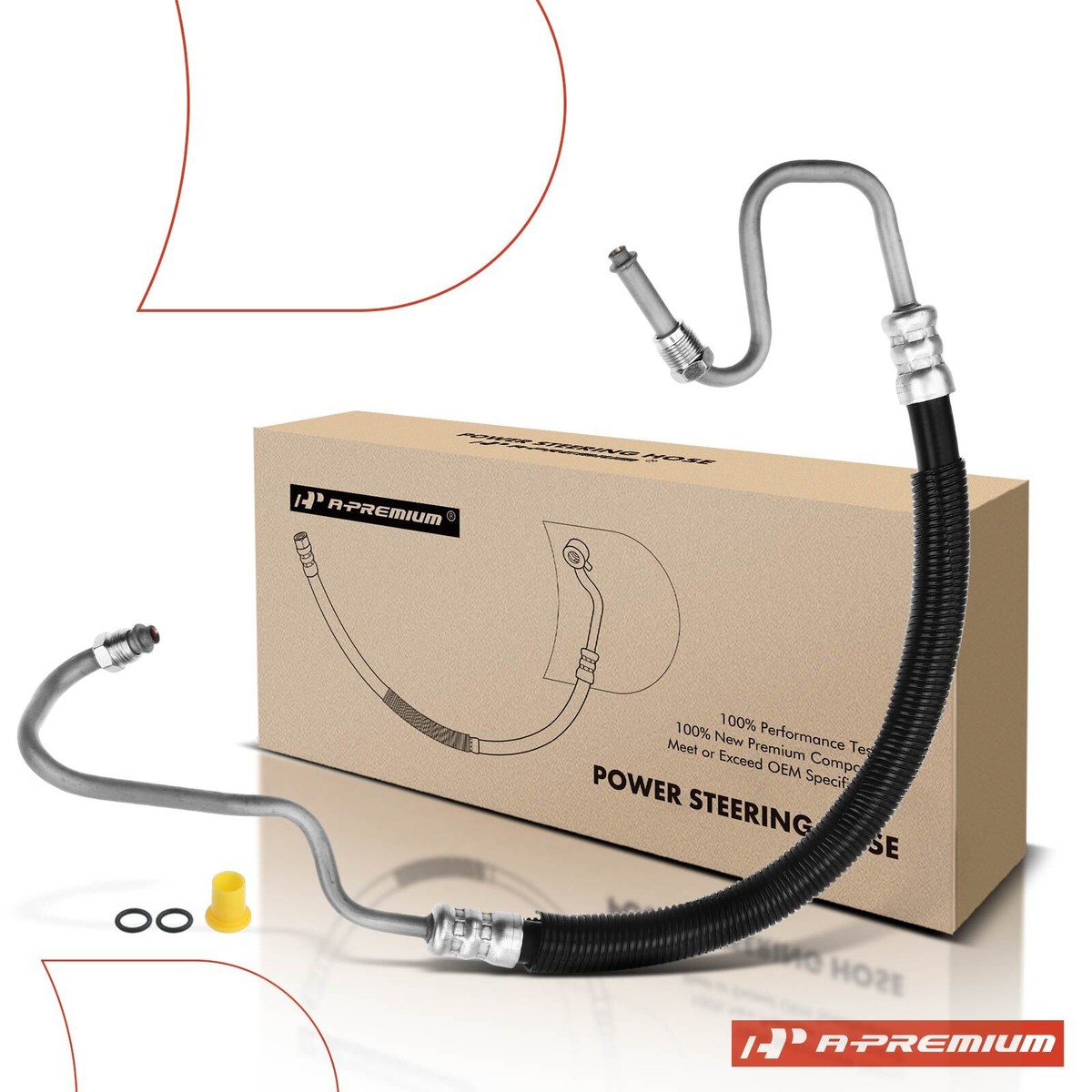 A-Premium Power Steering Pressure Line Hose For GMC Sierra 1500/2500 (99-07), Yukon (00-02) - RWD, With Seal