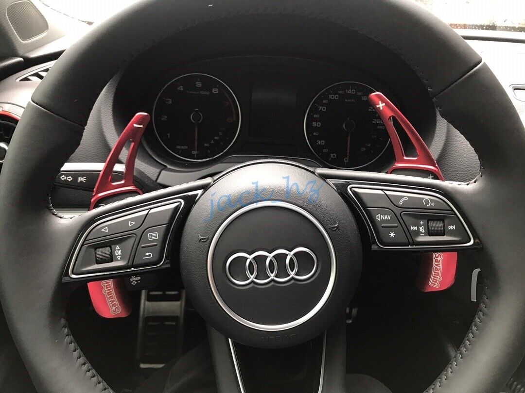 YURIM Vermelho alumínio carro volante Shift Paddle Shifter substituição  direta estendida, para AUDI A3 A4L A7 A8 S5 Q5 Q7 TT