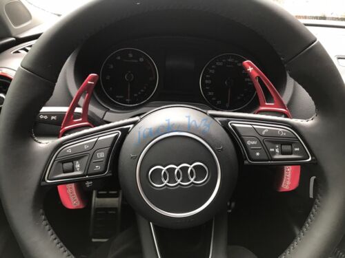 For Audi A4 B9 A3 A5 Q3 Q5 Q7 Aluminum Steering Wheel Paddle Shifter Red - Picture 3 of 12