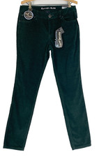 NWT green corduroy pants RHYTHM IN BLUES skinny stretch dark forest vintage 6