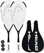 Head Nano Ti 115 Squash Racket Twin Set, Squash Balls & Cover RRP &pound;315