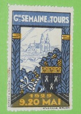 CINDERELLA TIMBRE 1929 GRANDE SEMAINE DE TOURS SUZANNE BRUCH ERINNOPHILIE