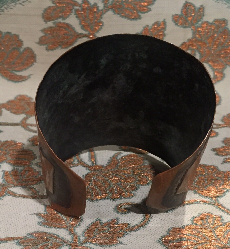 Medium-Wide Native American Solid Copper Cuff Bra… - image 6