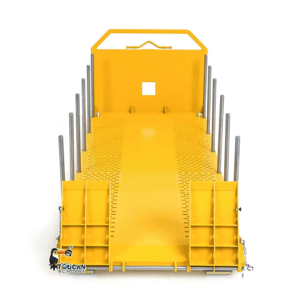 Plataforma plana de madera de metal 1:14 para camión volquete hidráulico RC 8x8 10x10 Foto 4 de 4