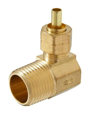 3/8 in OD Compression x 1/2 in MIP 90-Degree Brass Elbow Adapter Fitting LFA-130
