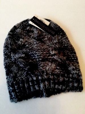 New David And Young Slouch Cable Knit Beanie Hat Grey | eBay display picture 3