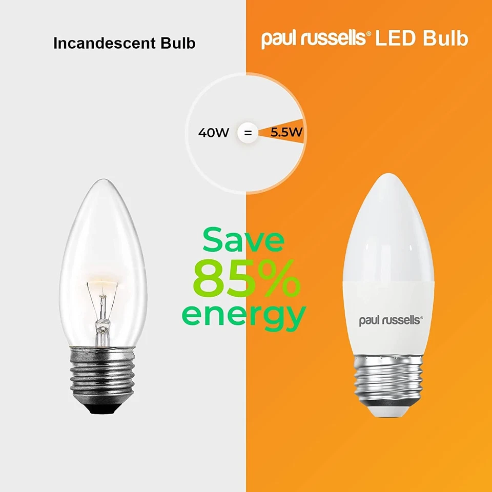 paul russells LED Light Bulbs Edison Screw E27, 40w Incandescent Bulb Equivalent - Image 3 of 4