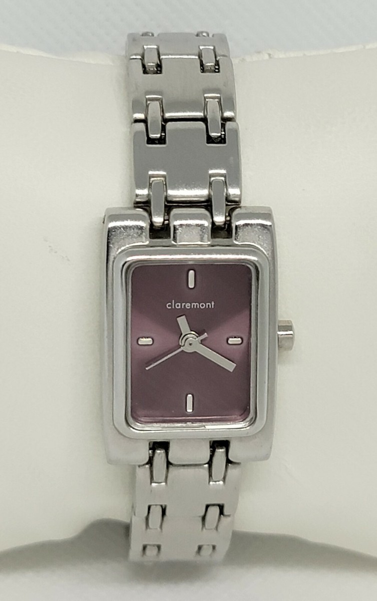 Claremont classic chain link bracelet watch Vintage Dainty Claremont Ornate Quartz Classic Silver Womans  main image 2