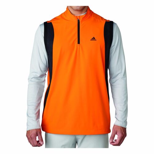 Adidas Golf Performance Stretch 1/2 Zip Wind Vest Unity Orange Pick a Size - Photo 1 sur 1