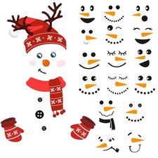 Snowman Face Stickers for Crafts Cute Snowman Decals Christmas Wall Decals
