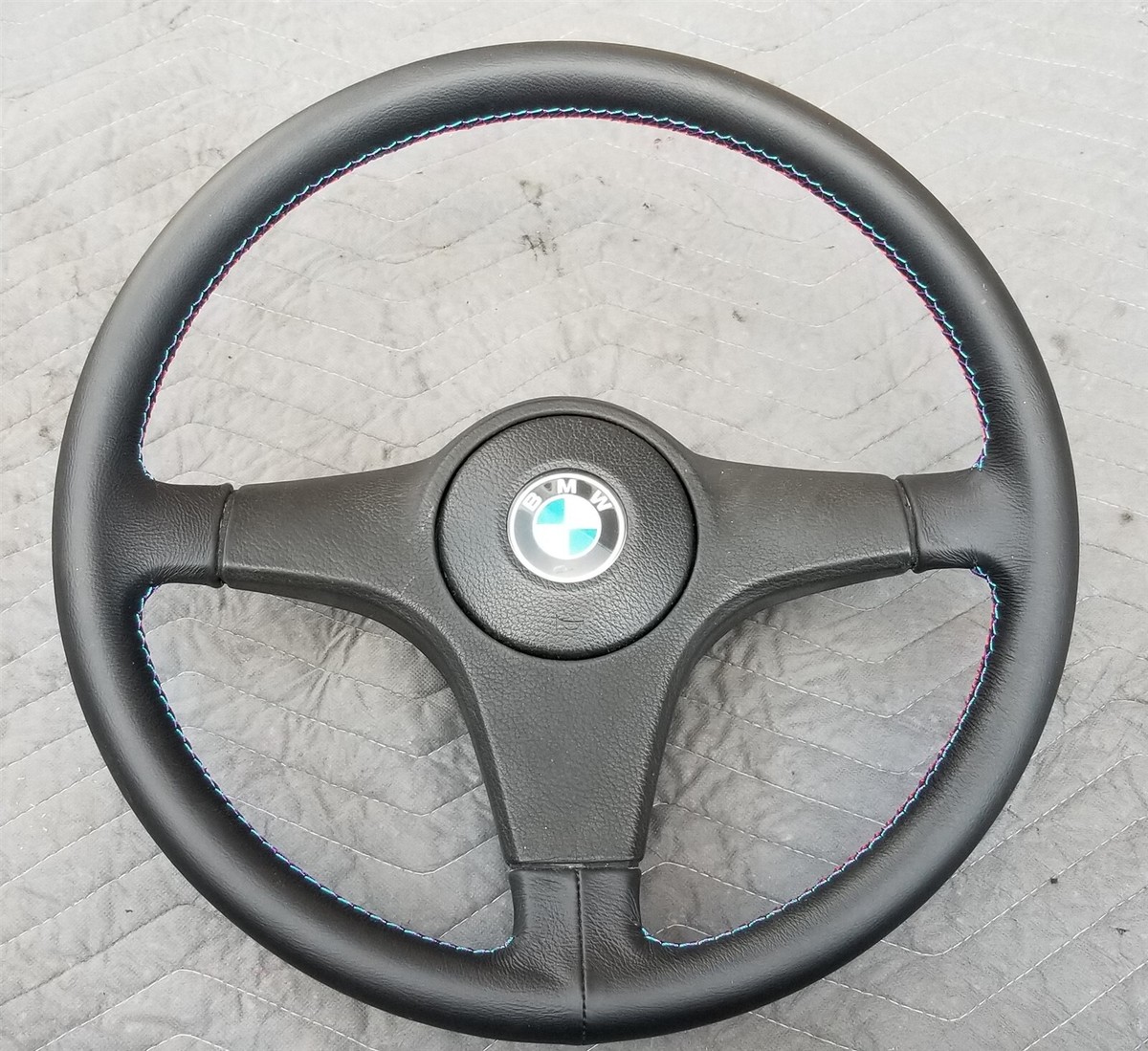 BMW E30 M3 E28 E24 Tri-Color Stitch Leather OEM Sport Steering Wheel *NEW  WRAP*