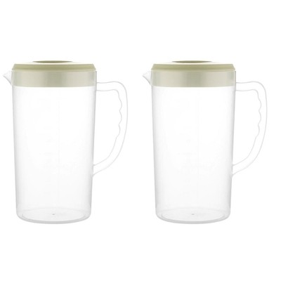  2pcs bedeckte Krüge mit Deckelgetränken Krug Kaltwasserkessel Tea Carafe für