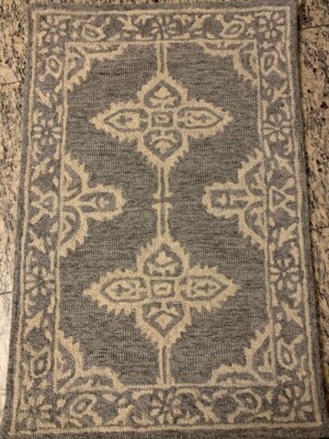 Surya Granada 2 x 3 Grey Indoor Medallion Global Handcrafted Throw Rug 