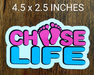 4.5'' Choose Life Decal Vinyl Sticker Baby Support Anti Abortion Feet Roe v Wade