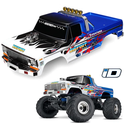 Traxxas 3653 Flame Painted Body Decals Applied: Bigfoot No.1 Officially Licensed