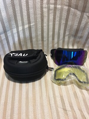 4ActiveU OutdoorMaster OTG Ski and Snowboard Goggles OSFM Adjustable 2 Lenses