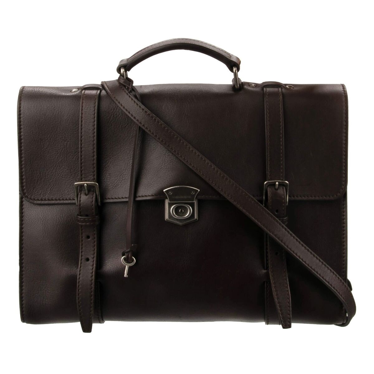 DOLCE & GABBANA Leather Business Briefcase Crossbody Strap DOLCE & GABBANA Leather Business Briefcase Crossbody Strap