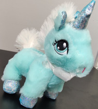 Dan Dee Plush Collectors Choice White Aqua Unicorn Stuffed Animal Toy