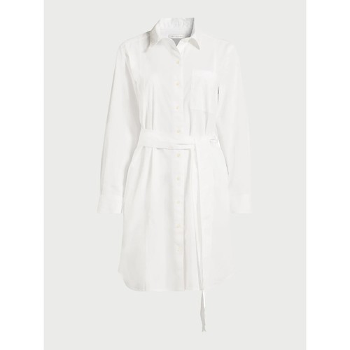 Free Assembly Mini Shirtdress Women's Medium White 100% Cotton Longsleeve Solid - Picture 2 of 5