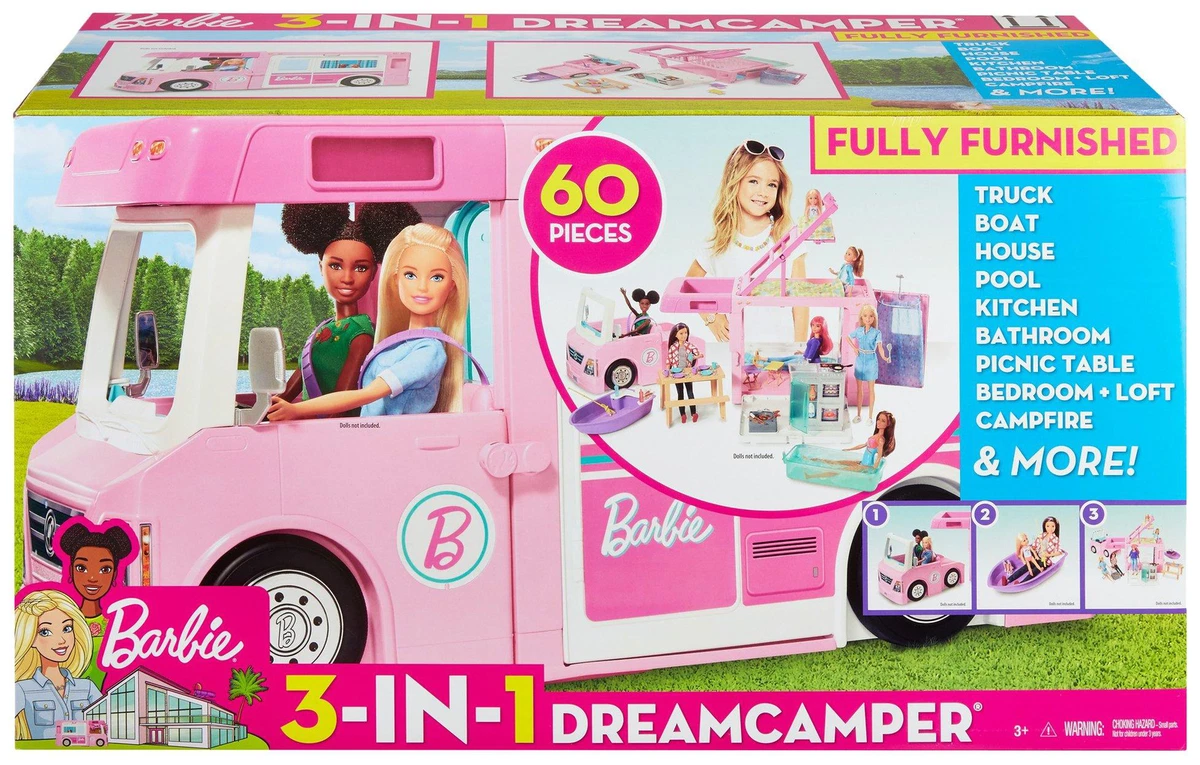 Barbie DreamCamper Vehicle Playset with 60 Accessories Including