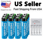 1.5V Aa Aaa Rechargeable Li-ion Batteries / Fast Lithium Battery Charger Lot Us