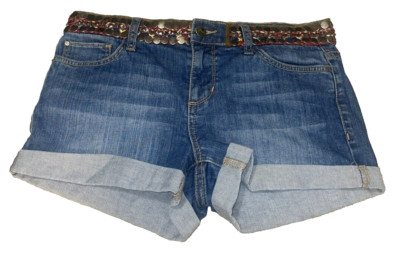 Else Jean Shorts Sz 28 / Waist 32'' Womens Cuffed Cutoff Short Shorts Metal Belt