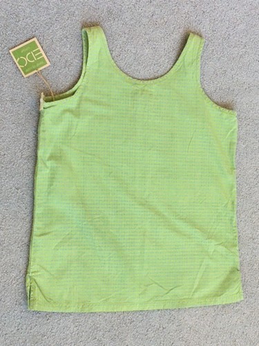 NWT VTG Esprit Shirt Women Yellow & Gray Plaid Print Logo Tank Pullover Large - Picture 2 of 9