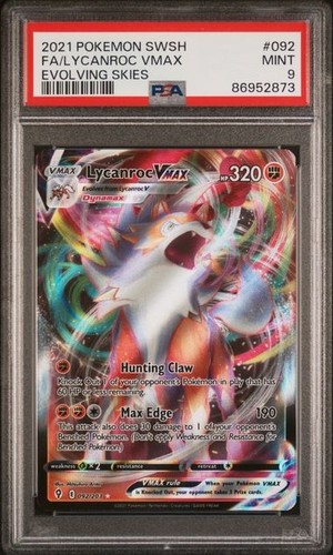 Lycanroc VMAX graded PSA 9 for sale on eBay