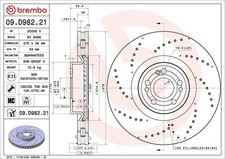1X Bremsscheibe BREMBO 09.D982.21 MERCEDES-BENZ GLE (V167) 2 2020-2023