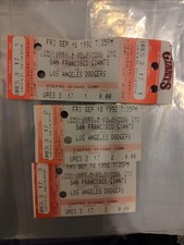 1992 SAN FRANCISCO GIANTS vs DODGERS ticket stub ERIC YOUNG 1st MLB Home Run