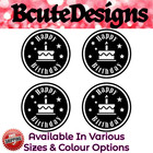 HAPPY BIRTHDAY CIRCLE CAKE STARS VINYL DECAL TRANSFER STICKER BALLOON WALL PARTY