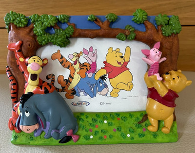 Vintage Walt Disney 3D Winnie Puuh Bild Fotorahmen Ferkel Eeyore 6x4''