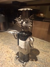 Cat Themed Metal Wine Bottle Holder Sculpture Wine Bottle Stand 